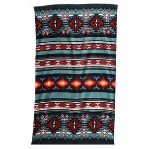 New Teal Blue Oversized Southwest Bath Beach Pool Gift Towel Aztec Navajo Black